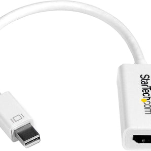 StarTech.com Mini DisplayPort to HDMI 4K Audio / Video Converter – mDP 1.2 to HDMI Active Adapter for MacBook Pro/Air – 4K @ 30Hz - White (MDP2HD4KSW)