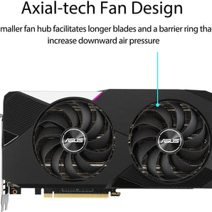 ASUS Dual NVIDIA GeForce RTX 3070 V2 OC Edition Gaming Graphics Card (PCIe 4.0, 8GB GDDR6 Memory, LHR, HDMI 2.1, DisplayPort 1.4a, Axial-tech Fan Design, Dual BIOS, Protective Backplate)