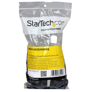 StarTech.com M6 X 12mm Screws and Cage Nuts-100 Pack-M6 Mounting for Server Rack and Cabinet, Black (CABSCREWM62B)