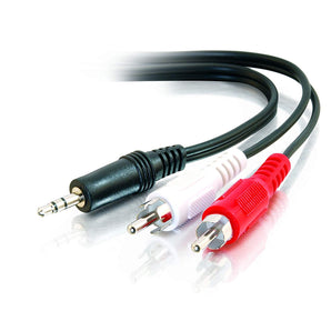 C2G 40423 Value Series One 3.5mm Stereo Male to Two RCA Stereo Male Y-Cable (6 Feet, 1.82 Meters), Black