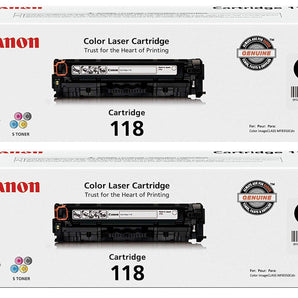 Genuine Canon TWIN Pack Toner Cartridge 118, Black - 2 Pack - 2662B004