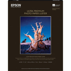 Epson Ultra Premium Photo Paper LUSTER (17x22 Inches, 25 Sheets) (S042084)