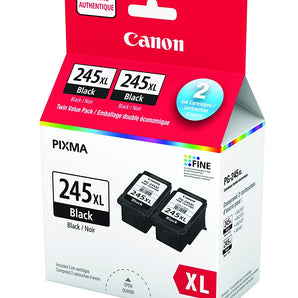 Genuine Canon PG-245XL HIGH Yield TWIN Ink Cartridge Value Pack, Black, 2 Pack - 8278B010