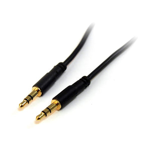 Startech.Com MU3mmS 3-Feet Slim Stereo Audio Cable-M/M (3.5mm), Black