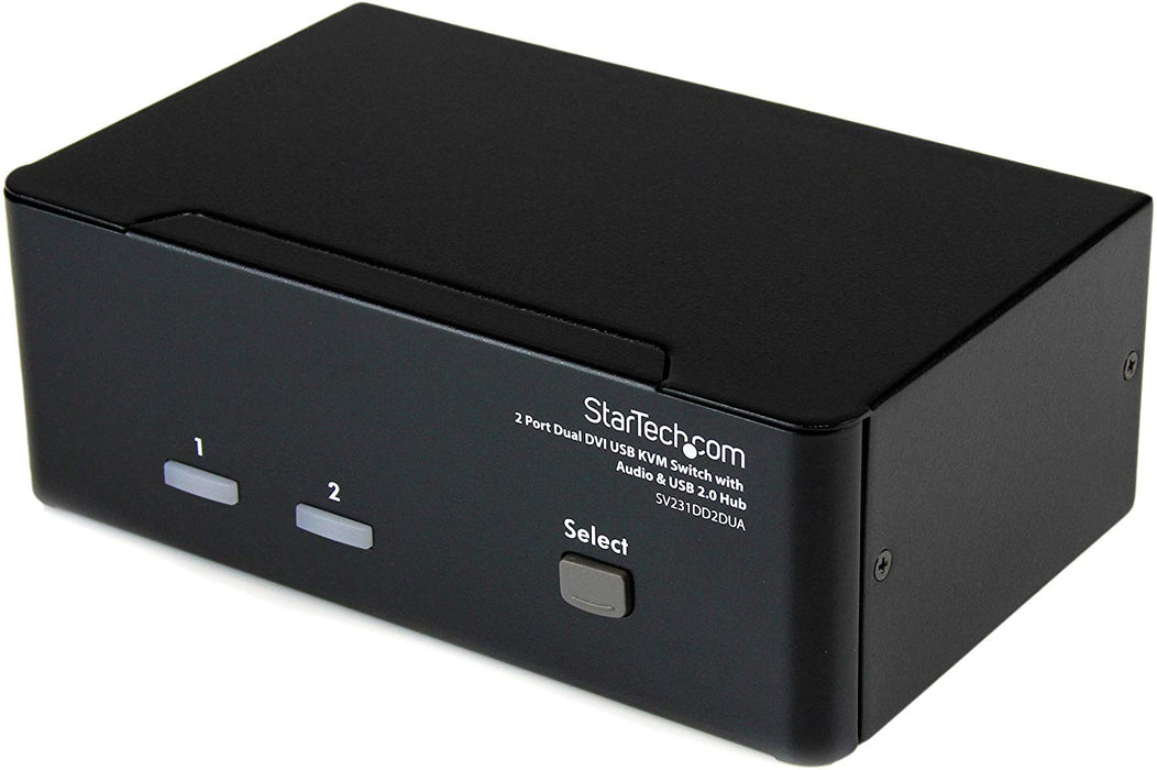 Startech.Com SV231DD2DUA 2 Port Dual Dvi USB Kvm Switch with Audio and USB 2.0 Hub