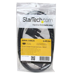 StarTech.com 2m Black Straight Through DB9 RS232 Serial Cable - DB9 RS232 Serial Extension Cable - Male to Female Cable (MXT1002MBK)