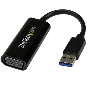 StarTech.com USB 3.0 to VGA Adapter - Slim Design - 1920x1200 - External Video & Graphics Card - Dual Monitor Display Adapter - Supports Windows (USB32VGAES)