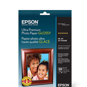 Epson Ultra Premium Photo Paper Glossy (5x7 Inches, 20 Sheets) (S041945)