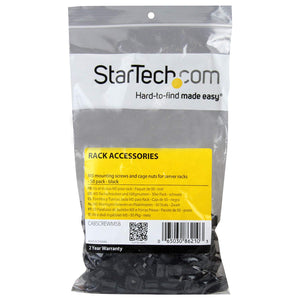 StarTech.com Screws and Cage Nuts, 50-Pack, Black (CABSCREWM5B)