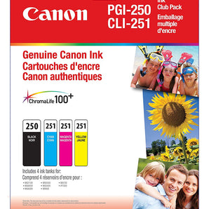Canon Genuine Pgi-250 Bk/Cli-251 Cmy Ink Club Pack - 6497B009