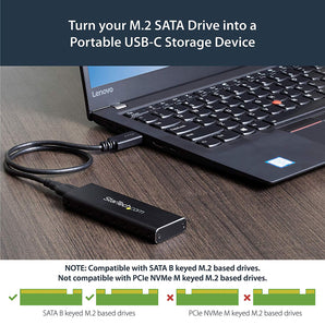 StarTech.com M.2 SSD Enclosure for M.2 SATA SSDs - USB 3.0 (5Gbps) with UASP - External M.2 SSD Enclosure - Aluminum (SM2NGFFMBU33)