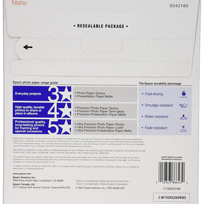 Epson S042180 Premium Presentation Paper Matte, Letter, 100 Sheets Ink