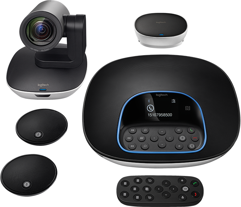 Logitech Group Video Conference Bundle with Expansion Mics, HD 1080p Camera, Speakerphone