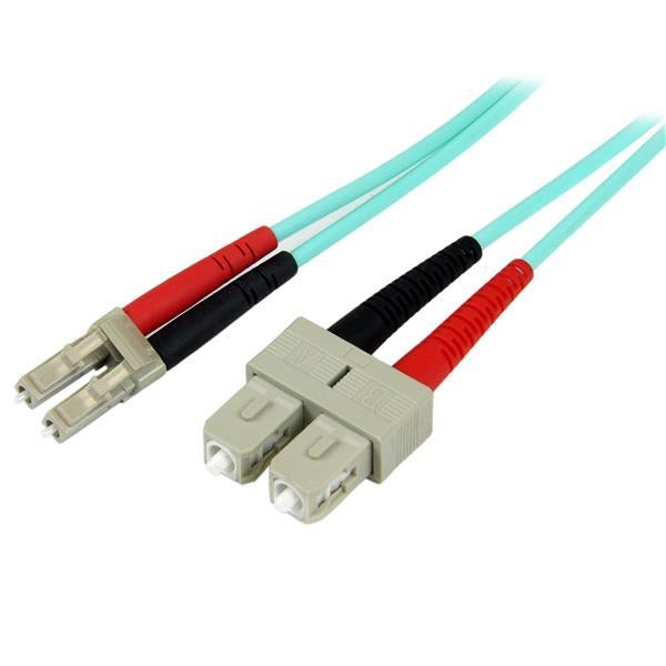 StarTech Fiber Optic Cable - 10 Gb Aqua - Multimode Duplex 50/125 - LSZH - LC/SC - 1 m (A50FBLCSC1) - V&L Canada