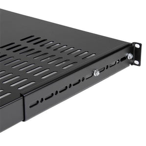 StarTech.com 1U Adjustable Mounting Depth Vented Rack Mount Shelf - Heavy Duty Fixed Rack Shelf - 250lbs / 113kg (ADJSHELFHDV) - V&L Canada