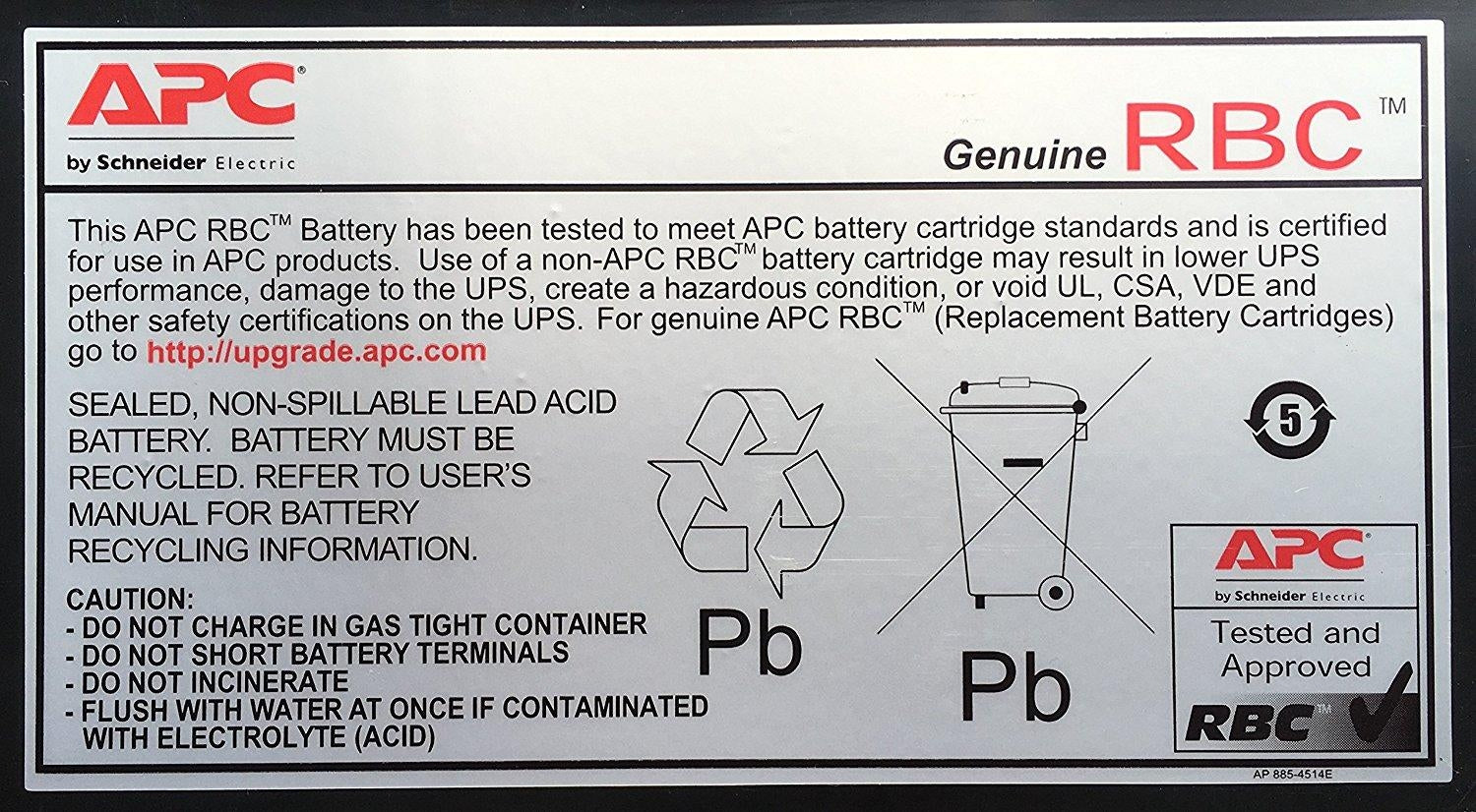 APC APCRBC123 Sealed Lead Acid (VRLA) - V&L Canada