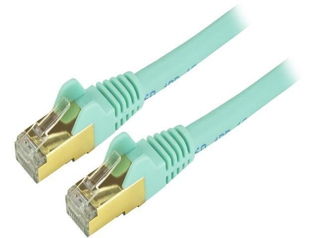 StarTech Cable C6ASPAT10AQ Cat6a Ethernet Patch Cable Shielded (STP) 10ft Aqua Retail - V&L Canada