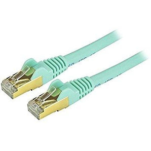 StarTech.com Cat6a Ethernet Patch Cable - Shielded (STP) - 25 ft., Aqua C6ASPAT25AQ - V&L Canada