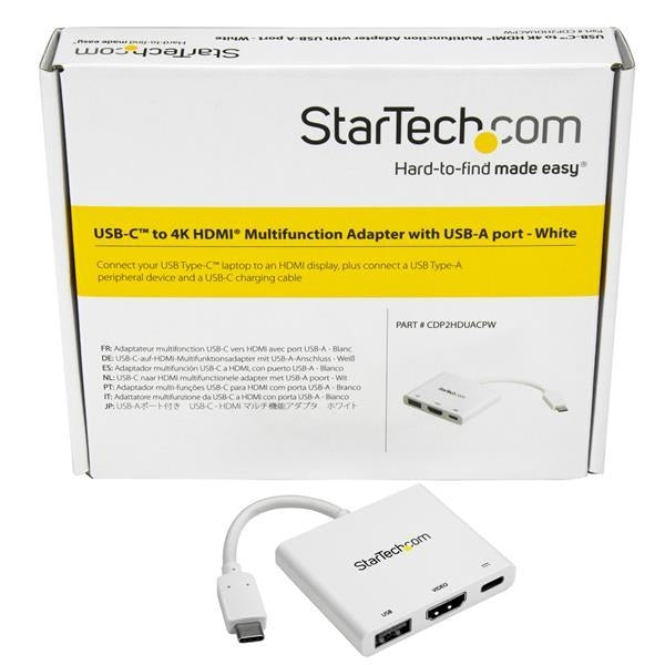 StarTech Accessory USB-C to 4K HDMI Adapter with Power Delivery and USB-A White Retail (CDP2HDUACPW) - V&L Canada