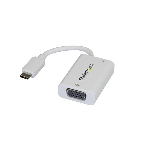 StarTech.com USB-C to VGA Video Adapter with USB Power Delivery - 1920 x 1200 - White CDP2VGAUCPW - V&L Canada