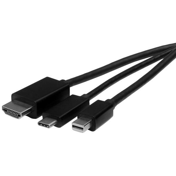 StarTech.com 2m HDMI HDMI + Mini DisplayPort + USB C Black video cable adapter CMDPHD2HD - V&L Canada