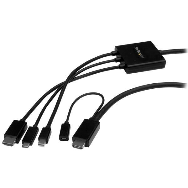 StarTech.com 2m HDMI HDMI + Mini DisplayPort + USB C Black video cable adapter CMDPHD2HD - V&L Canada