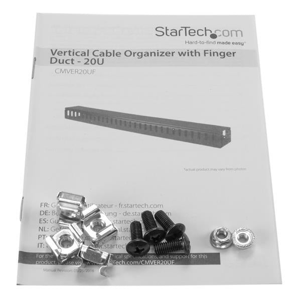 StarTech Accessory  Vertical Cable Organizer with Finger Ducts 3ft Retail (CMVER20UF) - V&L Canada