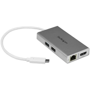 StarTech.com USB-C Multiport Adapter for Laptops - Power Delivery - 4K HDMI - GbE - USB 3.0 - Silver &amp; White DKT30CHPDW - V&L Canada