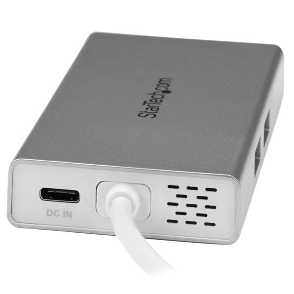 StarTech.com USB-C Multiport Adapter for Laptops - Power Delivery - 4K HDMI - GbE - USB 3.0 - Silver &amp; White DKT30CHPDW - V&L Canada