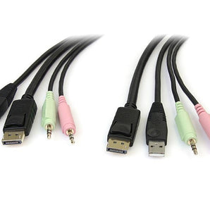 StarTech 6ft 4-in-1 USB DisplayPort KVM Switch Cable w/ Audio &amp; Microphone (DP4N1USB6) - V&L Canada