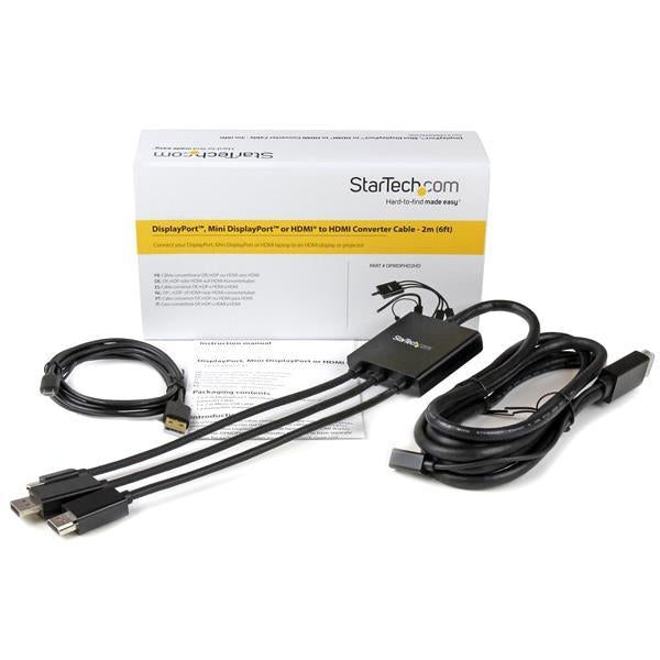 StarTech Cable  HDMI/DisplayPort/Mini-DisplayPort to HDMI Converter Cable 6ft Retail (DPMDPHD2HD) - V&L Canada