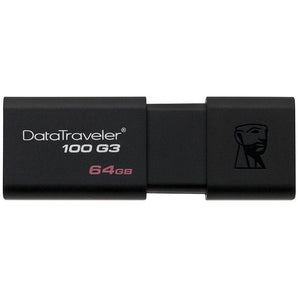 Kingston Technology DataTraveler 100 Generation 3 64GB 64GB USB 3.0 (3.1 Gen 1) USB Type-A connector Black USB flash drive (DT100G3/64GB) - V&L Canada
