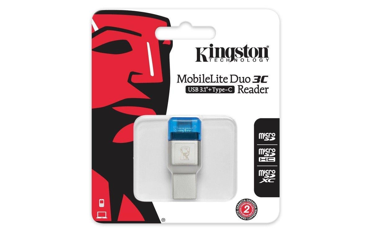 Kingston Technology MobileLite Duo 3C USB 3.0 (3.1 Gen 1) Type-A/Type-C Blue,Silver card reader (FCR-ML3C) - V&L Canada
