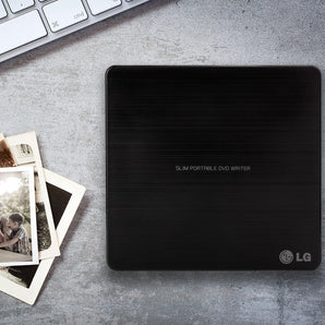 LG Storage GP65NB60 External Slim DVDRW 8X USB Black with Cyberlink Software 9.5mm Retail