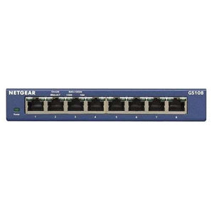 NetGear ProSafe Plus Gigabit Switch - 8 Ports, 10/100/1000 Base-T RJ45 Ports, Unmanaged, 16Gbps, QoS, Desktop - GS108-400NAS - V&L Canada