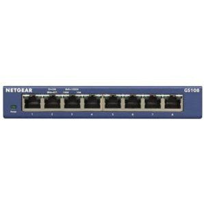 NetGear ProSafe Plus Gigabit Switch - 8 Ports, 10/100/1000 Base-T RJ45 Ports, Unmanaged, 16Gbps, QoS, Desktop - GS108-400NAS - V&L Canada