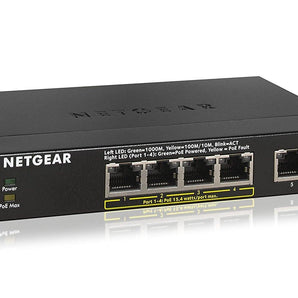 Netgear GS305P 5-Port with 4-Port PoE Gigabit Ethernet Switch(GS305P-100NAS) - V&L Canada