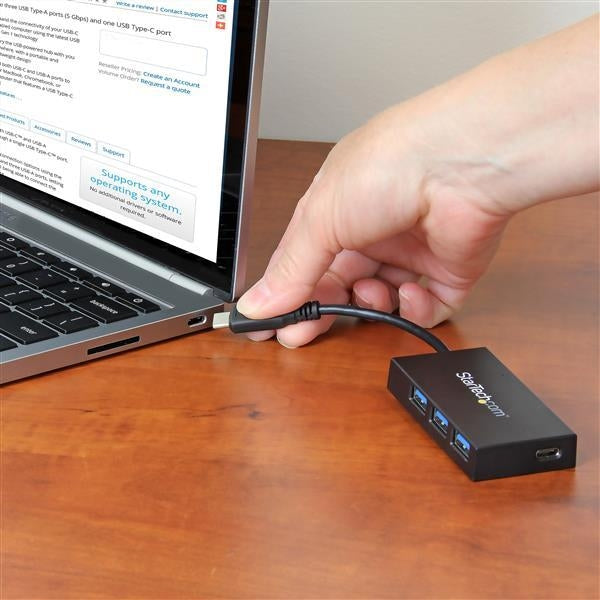 StarTech Accessory  4Port USB3.0 Hub USB-C to 1xUSB-C and 3xUSB-A Retail (HB30C3A1CFB) - V&L Canada