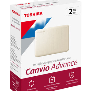 CANVIO Advance Portable External Hard Drive, USB 3.0/2.0, 2TB, White, 2-Year Sta (HDTCA20XW3AA)