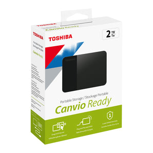 CANVIO Ready Portable External Hard Drive, USB 3.0, 2TB, Black, 1-Year Standard (HDTP320XK3AA)