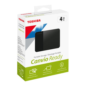 CANVIO Ready Portable External Hard Drive, USB 3.0, 4TB, Black, 1-Year Standard (HDTP340XK3CA)