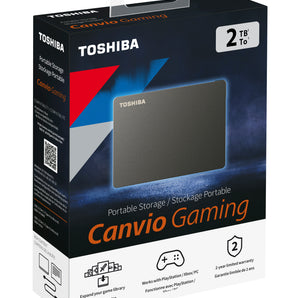 CANVIO Gaming Portable External Hard Drive, USB 3.0/2.0, 2TB, Black, 2-Year Stan (HDTX120XK3AA)