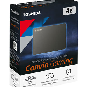 CANVIO Gaming Portable External Hard Drive, USB 3.0/2.0, 4TB, Black, 2-Year Stan (HDTX140XK3CA)