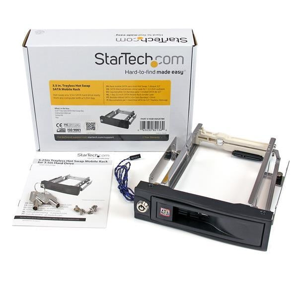 StarTech Removable Drive 5.25inch Trayless Hot Swap Mobile Rack for 3.5inch HDD (HSB100SATBK) - V&L Canada