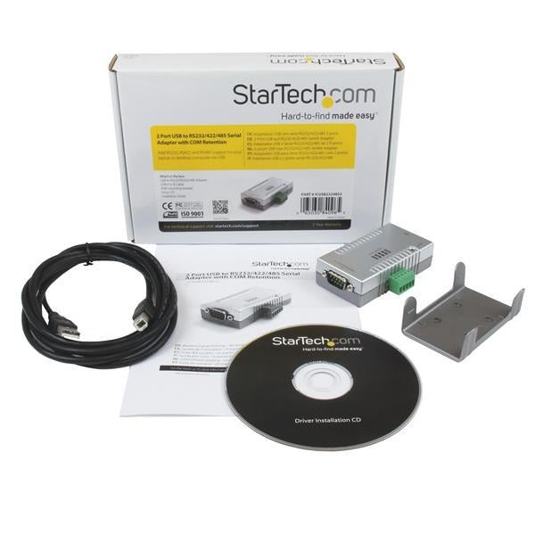 StarTech Accessory 2Port USB to RS232/RS422/RS485 Serial Adapter with COM Retention Retail (ICUSB2324852) - V&L Canada