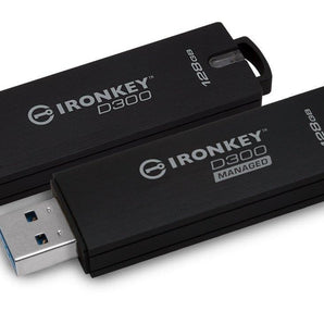 KINGSTON TECHNOLOGY IronKeyTM D300 Manaded USB Flash drive,128GB:250MB/s read,85MB/s write (IKD300M/128GB) - V&L Canada