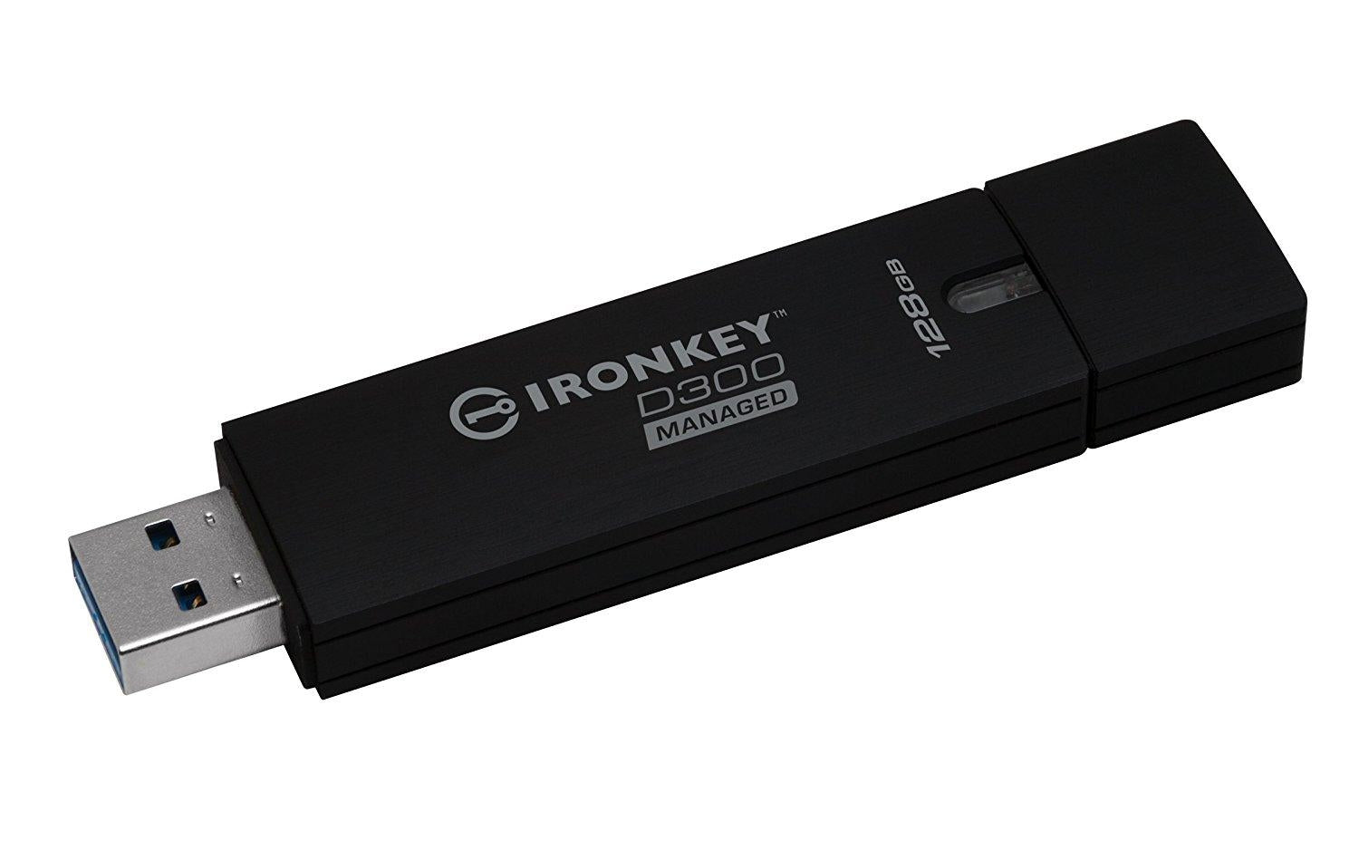 KINGSTON TECHNOLOGY IronKeyTM D300 Manaded USB Flash drive,128GB:250MB/s read,85MB/s write (IKD300M/128GB) - V&L Canada