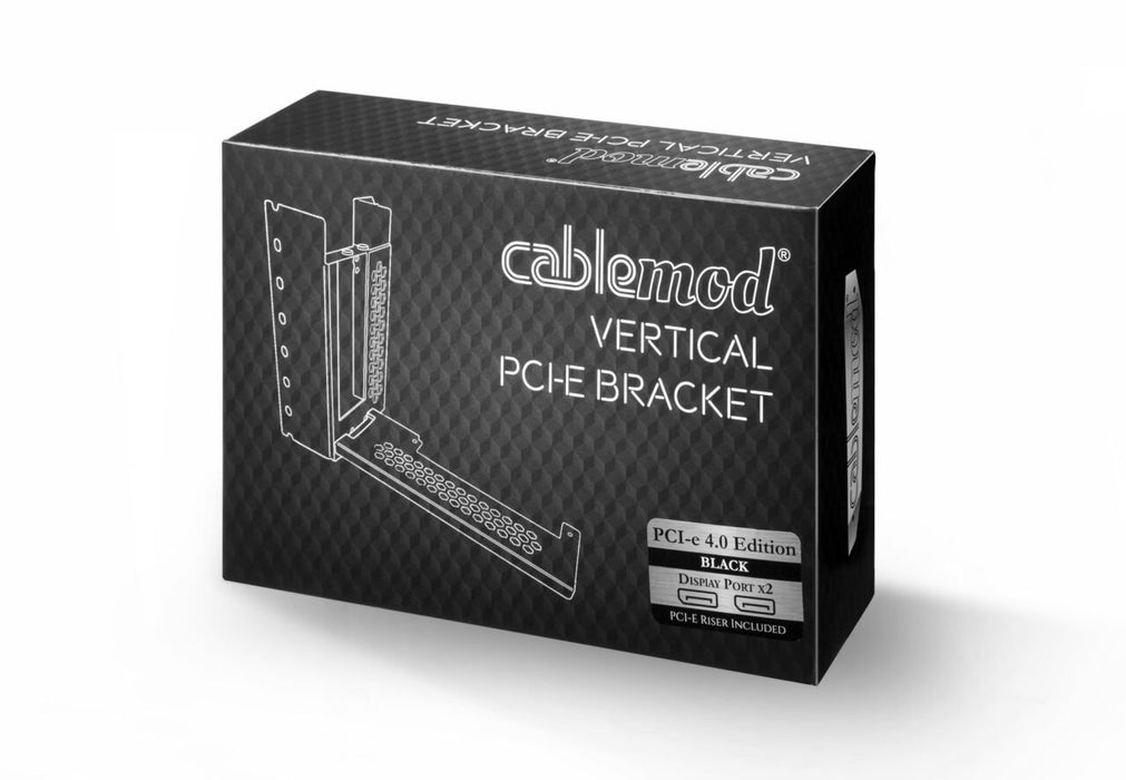 CableMod Vertical PCI-e Bracket PCI-e 4.0 Edition (Black, 2 x DisplayPort)