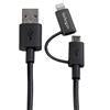 StarTech Apple Lightning or Micro USB to USB cable – 1m (3ft), black (LTUB1MBK) - V&L Canada