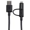 StarTech Apple Lightning or Micro USB to USB cable – 1m (3ft), black (LTUB1MBK) - V&L Canada